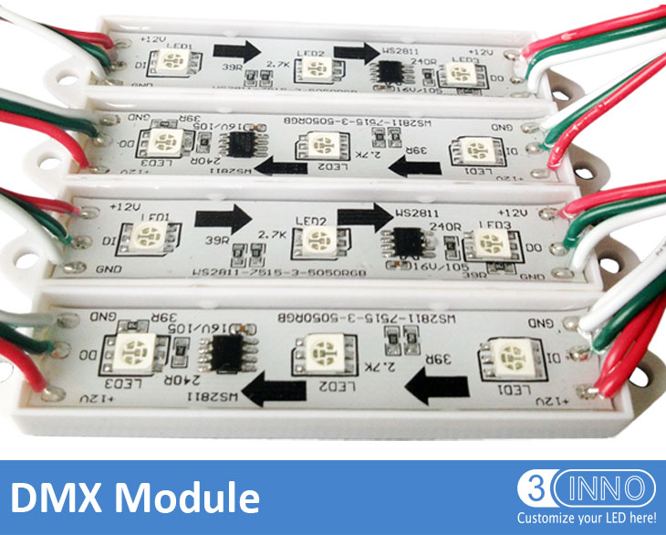 DMX светодиодный модуль (75x15mm)