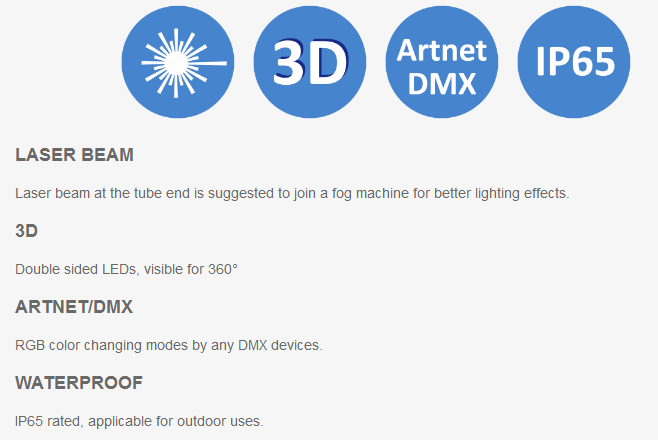 DMX 3D Лазерный флуоресцентный светодиод